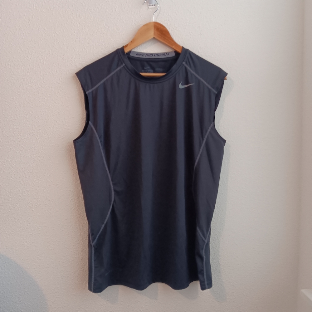 Nike Tank Top Pro Combat Men Size L Black Sleeveless